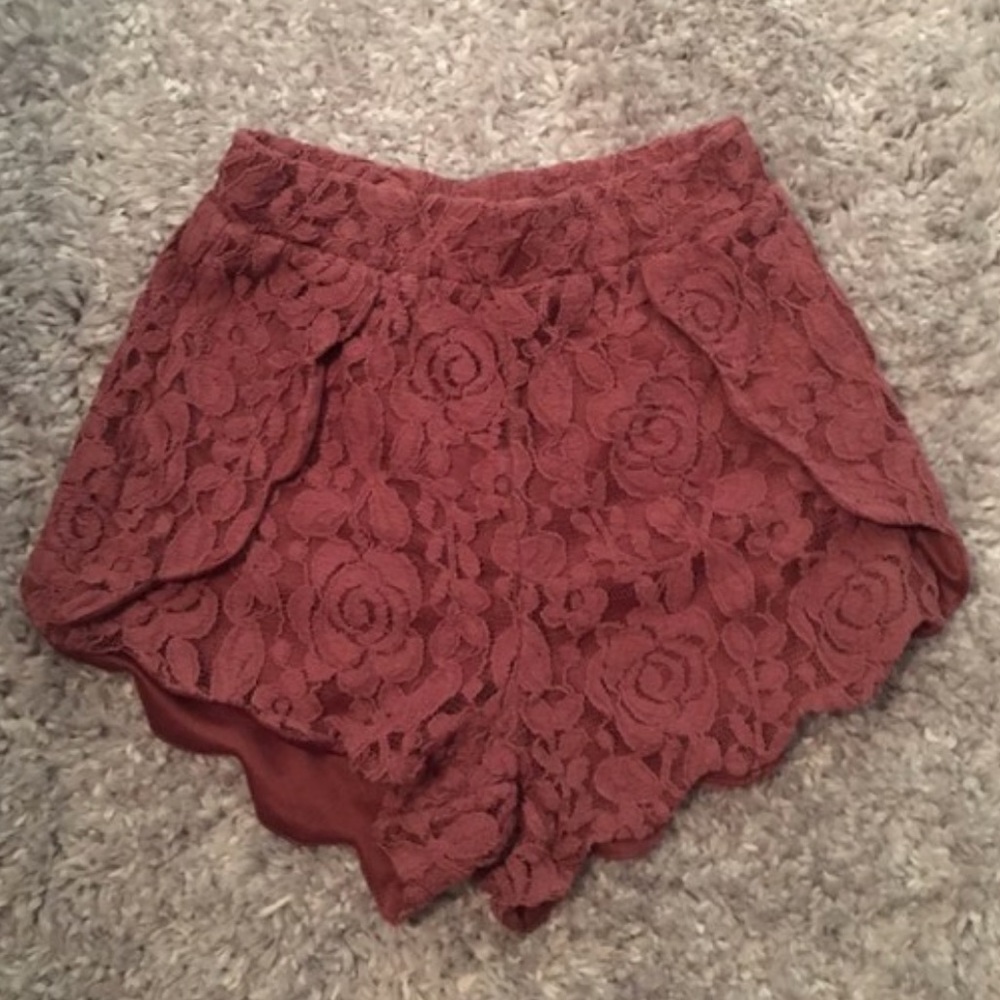 Pink lace shorts